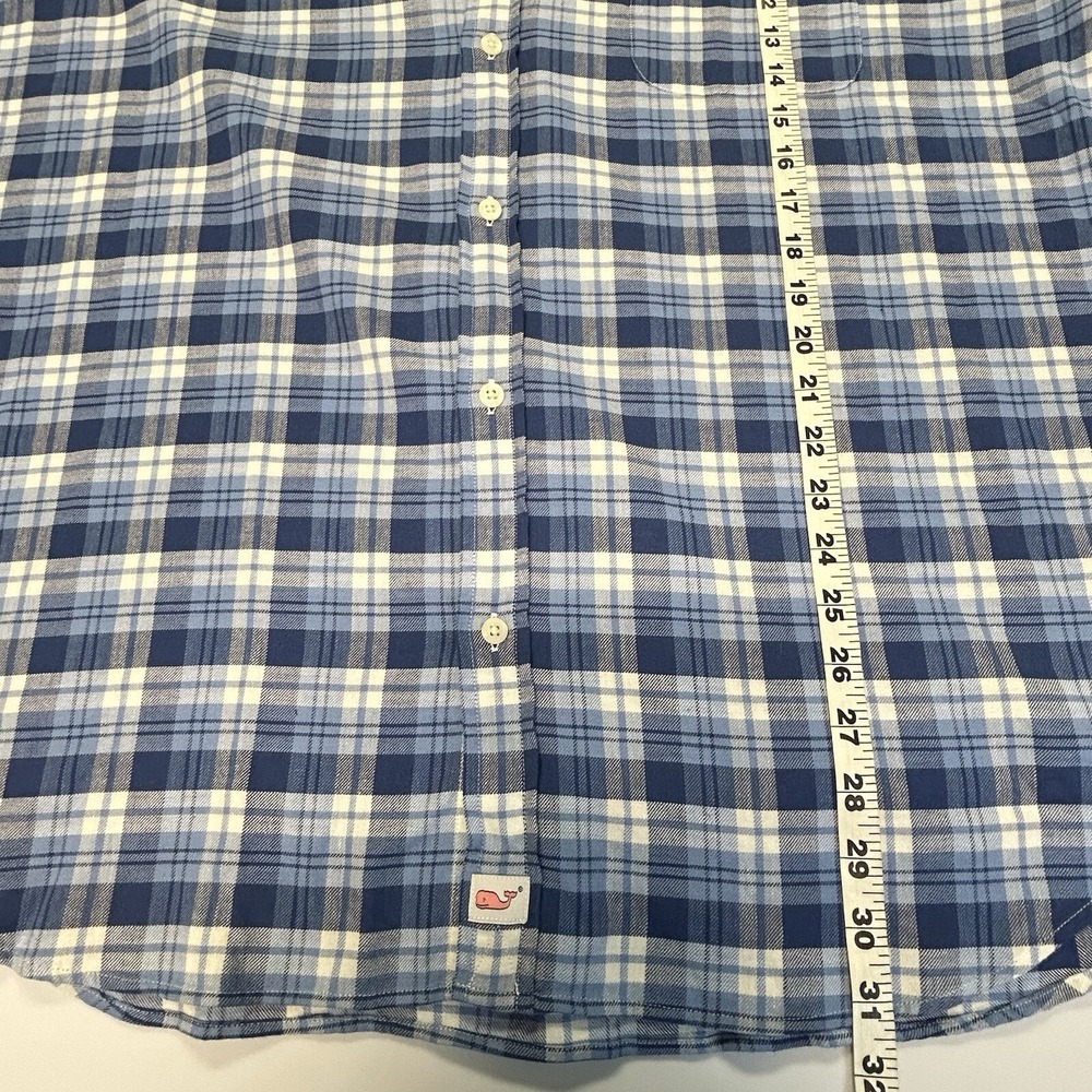Vineyard Vines Mens Button Down Plaid Shirt XXL Long Sleeve Linen‎ Blend Preppy - Picture 10 of 11